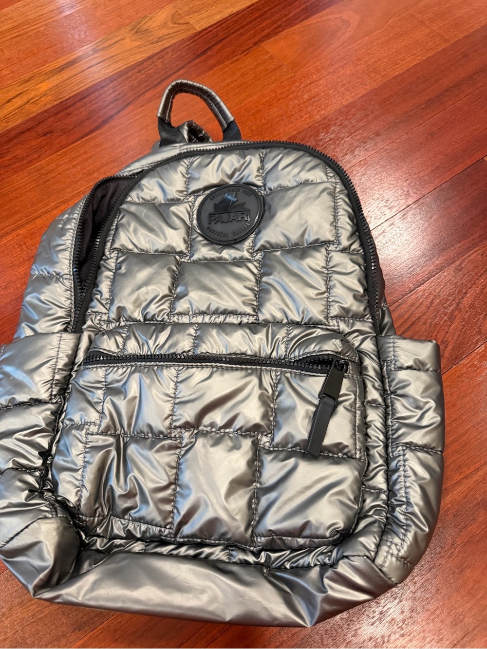 Pajar Metallic Silver Quilted Backpack